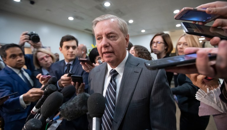 Sen. Lindsey Graham, R-S.C., chairman of the Subcommittee on Crime and Terrorism, speaks to reporters after a closed-door security briefing by CIA Director Gina Haspel on the slaying of Saudi journalist Jamal Khashoggi and involvement of the Saudi crown prince, Mohammed bin Salman, at the Capitol in Washington, Tuesday, Dec. 4, 2018. Graham said there is "zero chance" the crown prince wasn't involved in Khashoggi's death.