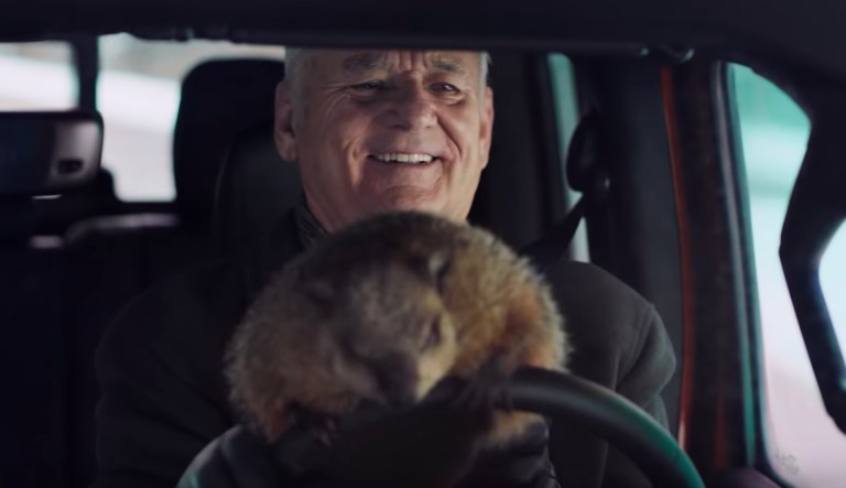 Bill Murray appears in a Super Bowl commercial for Jeep. 