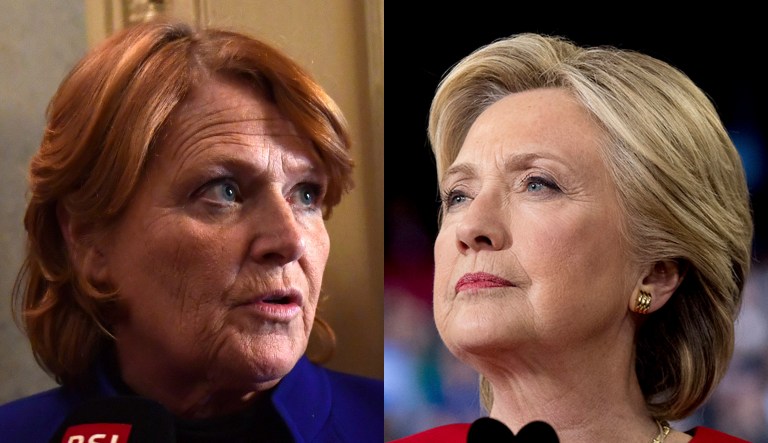Heidi Heitkamp and Hillary Clinton.