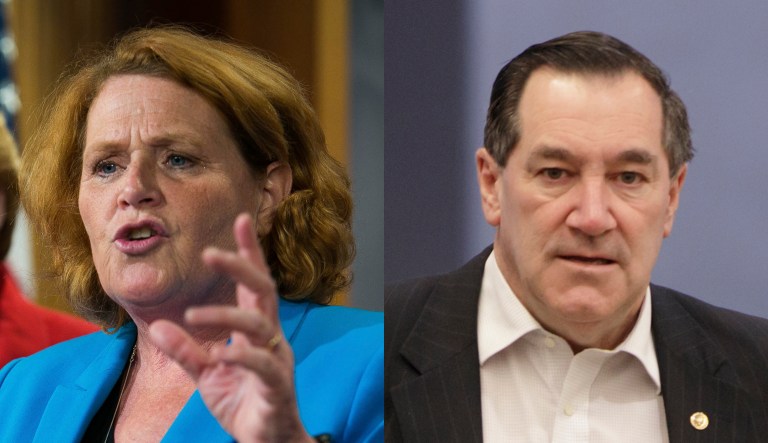 Democratic Sens. Heidi Heitkamp of North Dakota and Joe Donnelly of Indiana are pictured.