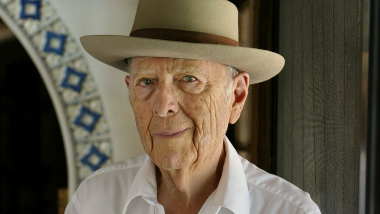 PALM Springs, California,  -- AUGUST 9:  Winds of War author Herman Wouk (1915 - 2019), 88, at his home in Palm Springs, California,  on August 9, 2003. 