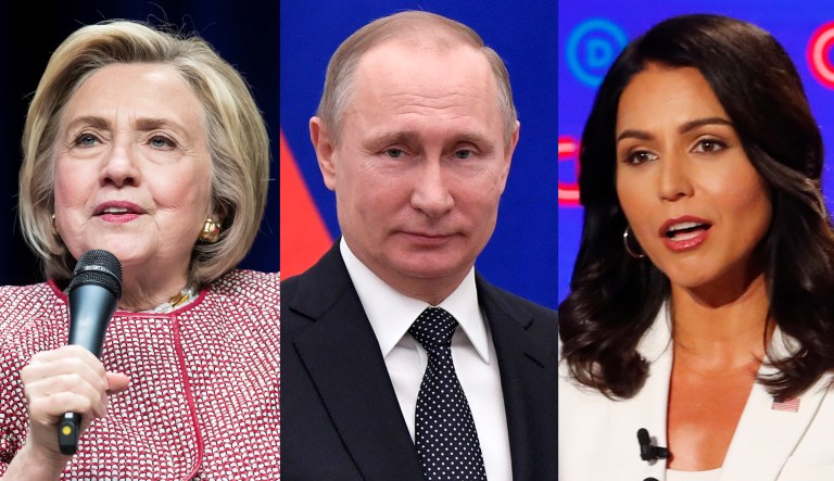 Hillary Clinton, Vladimir Putin, Tulsi Gabbard.