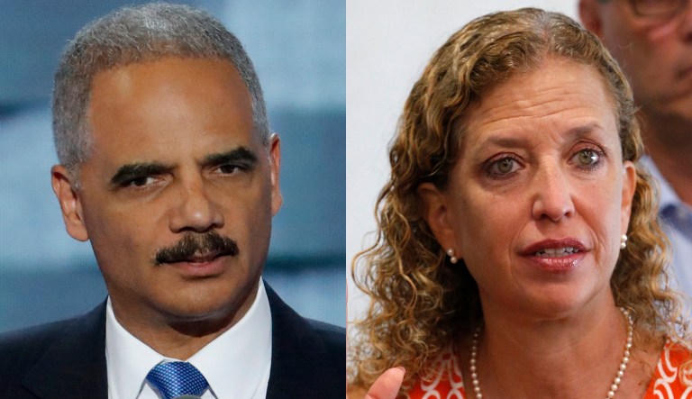 Eric Holder and Debbie Wasserman Schultz.