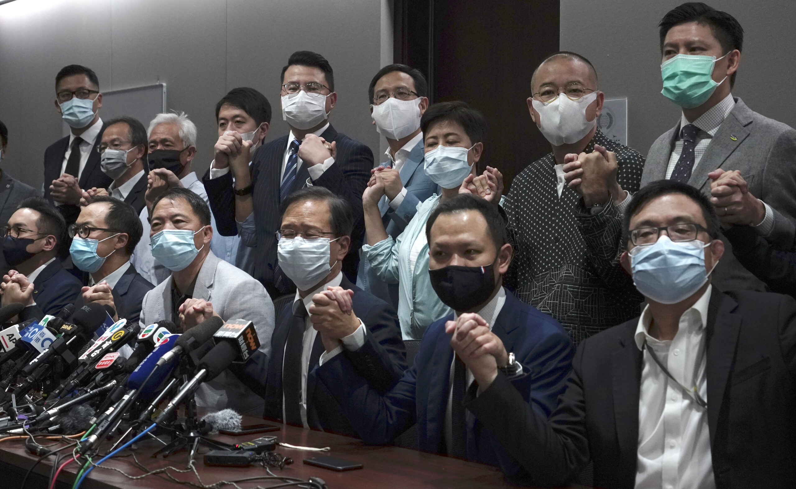 Hong Kong pro-democracy legislators resign en masse after colleagues ousted