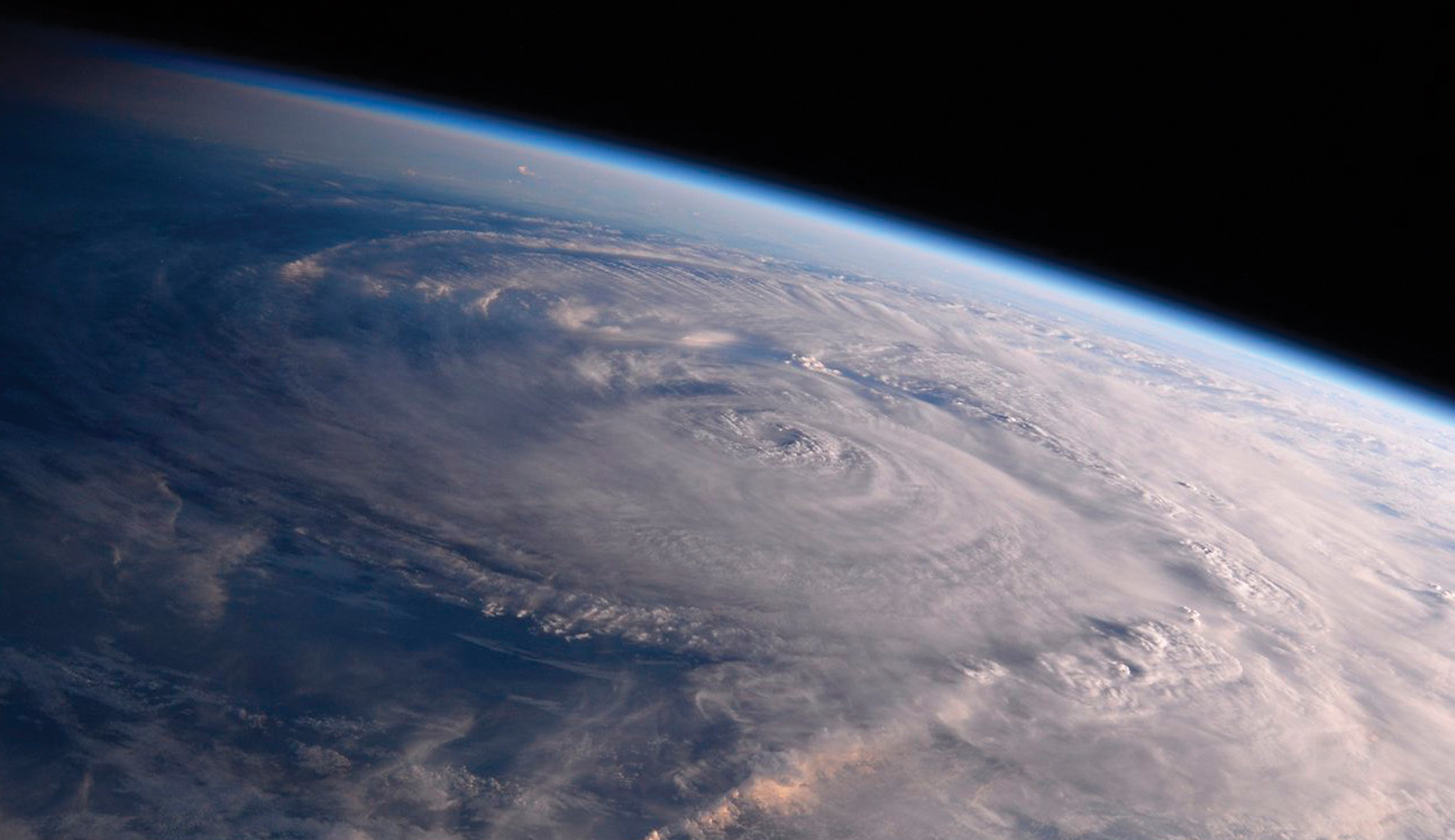 A bird’s-eye view of a hurricane from space