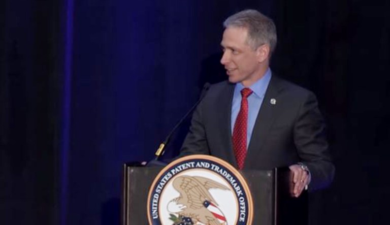 U.S. Patent and Trademark Office Director Andrei Iancu speaks at an event.