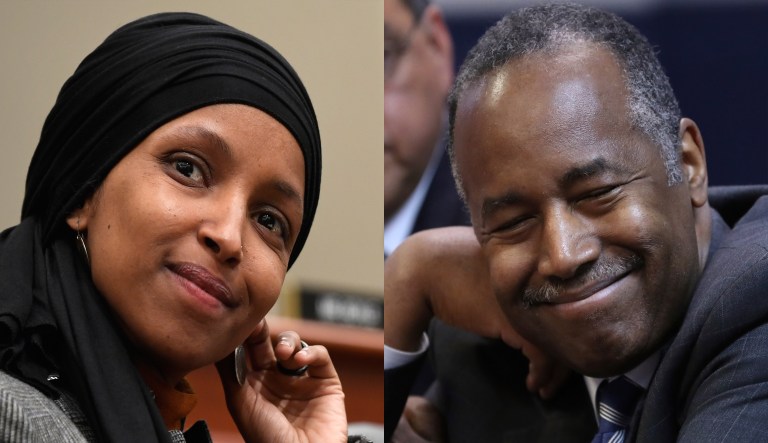 Ilhan Omar, Ben Carson.