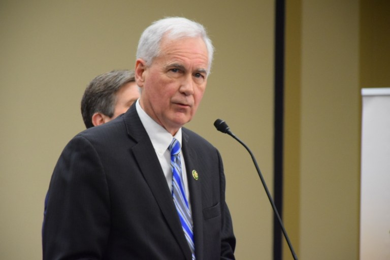 Rep. Tom McClintock (R-CA) speaks at a press conference introducing the resolution that supports the protesters in Iran.