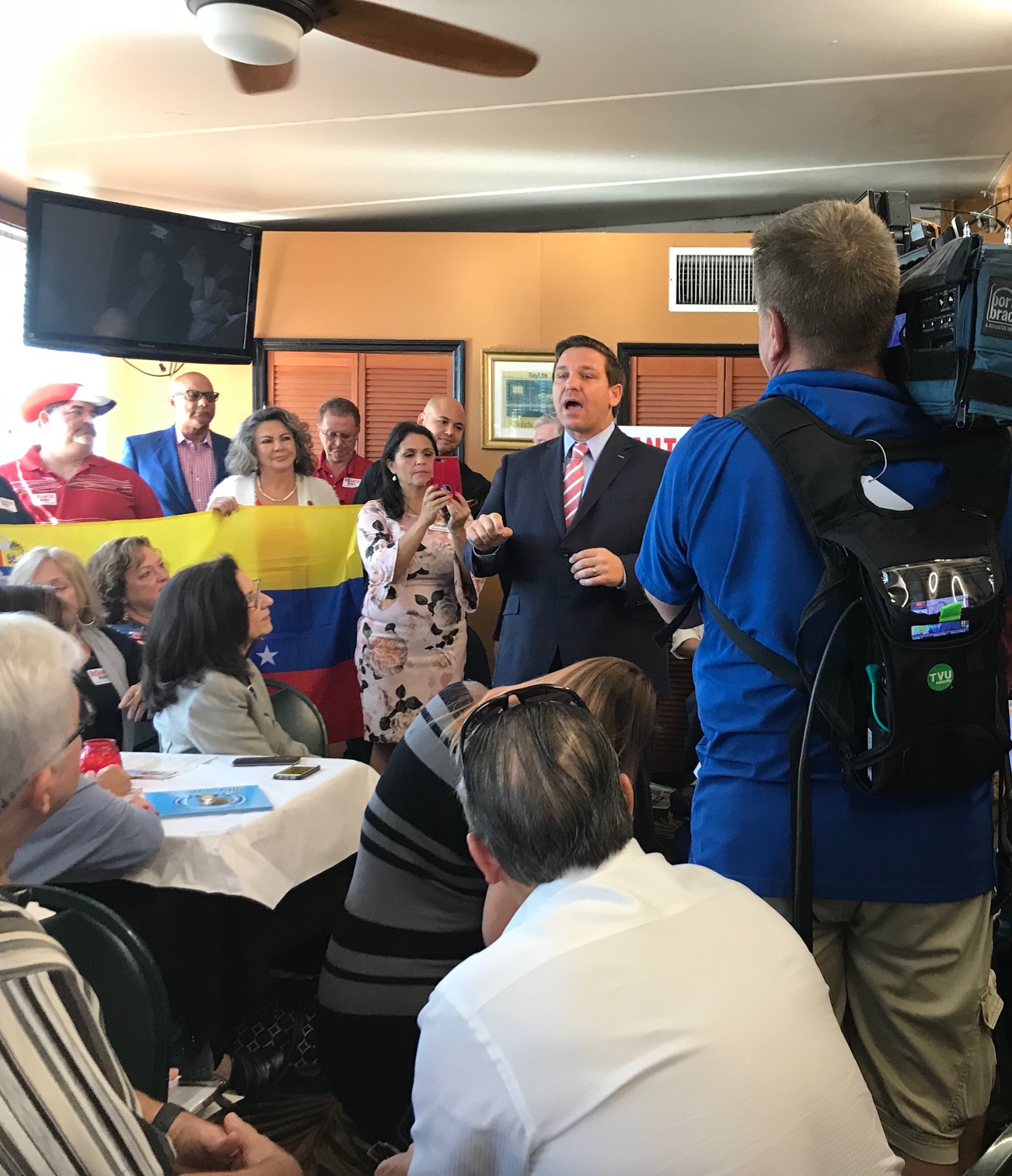 Ron DeSantis speaks during a campaign event.