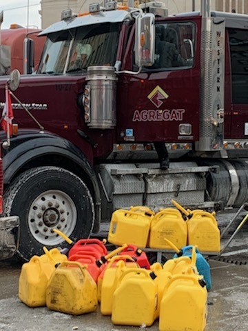 Freedom Convoy 2022 gas cans