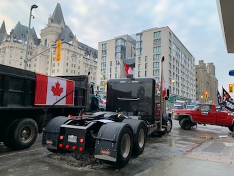 Freedom Convoy 2022 Canadian flag