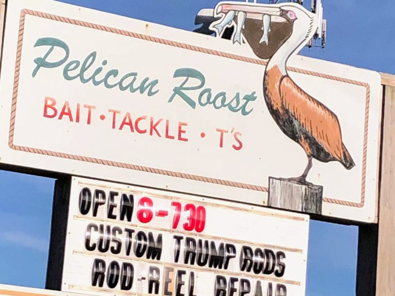 The Pelican's Roost in Hatteras, N.C. is selling out of custom Trump rods.