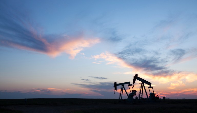 Pump Jacks working out in Weyburn Saskatchewan, Canada