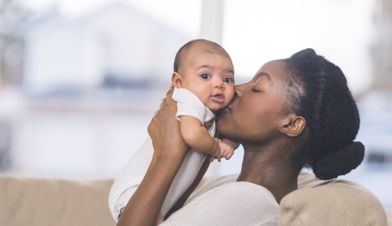 A mother and child.