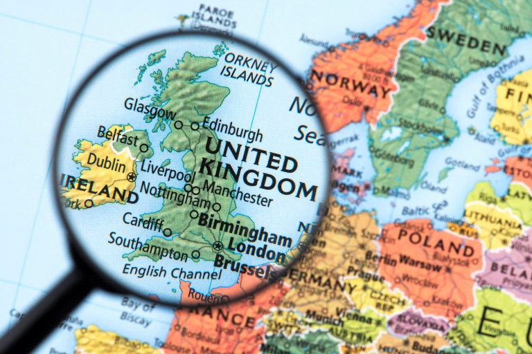 Map of United Kingdom. 