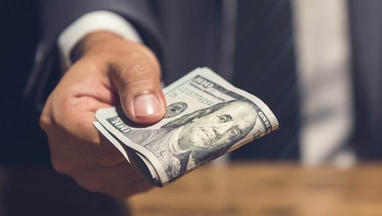 A stock photo of money.