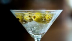 Dusty bottles, dry martini