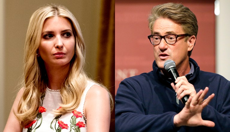 Joe Scarborough (right) and Ivanka Trump (left) are pictured.
