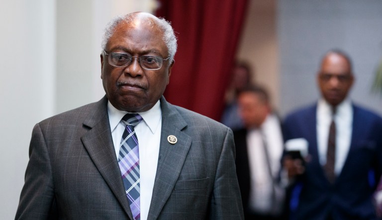 Rep. James Clyburn walks to a closed Democratic Caucus meeting on Capitol Hill in Washington, Friday, Jan. 4, 2019.