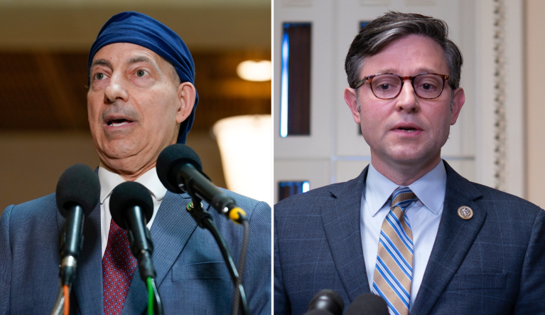 Rep. Jamie Raskin (D-MD) and Speaker Mike Johnson (R-LA)