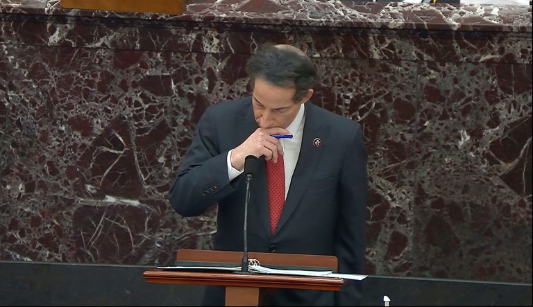 Impeachment manager Jamie Raskin chokes up recounting Capitol attack day after burying son