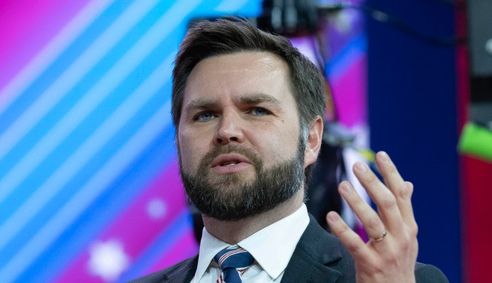 Sen. JD Vance (R-OH) speaks during the Conservative Political Action Conference (CPAC) 2023, at the National Harbor, in Oxon Hill, Maryland, on Thursday, March 2, 2023. 