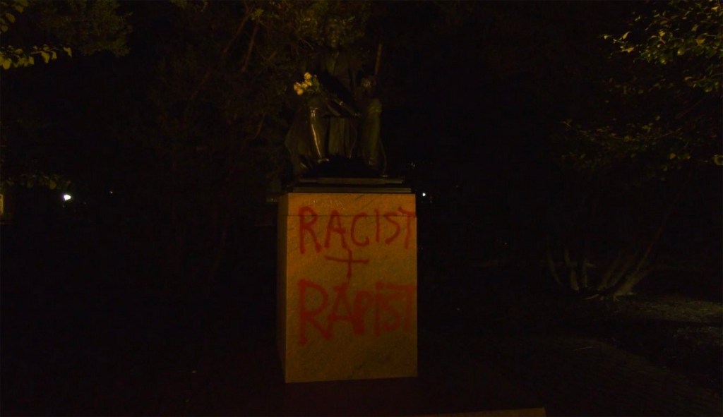 ‘Racist + Rapist’: Thomas Jefferson statue vandalized at UVA