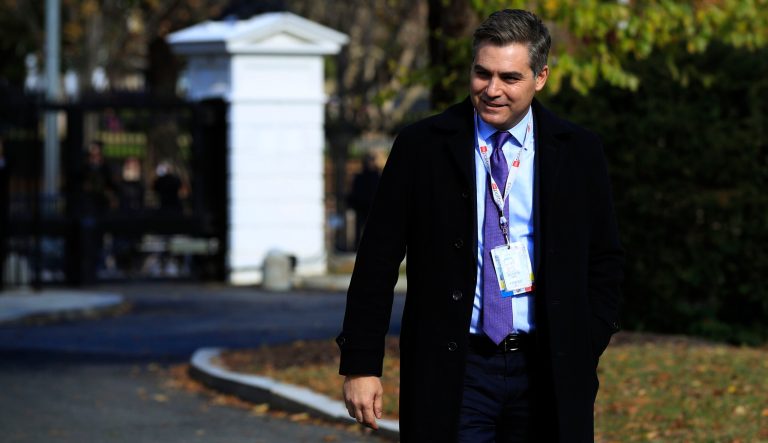 CNN's Jim Acosta walks on the North Lawn driveway upon returning back to the White House in Washington, Friday, Nov. 16, 2018. U.S. District Court Judge Timothy Kelly ordered the White House to immediately return Acostaâs credentials. He found that Acosta was âirreparably harmedâ and dismissed the governmentâs argument that CNN could send another reporter in Acostaâs place to cover the White House. 