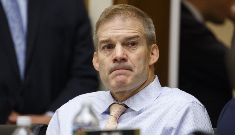 Representative Jim Jordan, a Republican from Ohio, listens during a House Judiciary Committee on social media filtering practices in Washington, D.C., U.S., on Tuesday, July 17, 2018. The hearing will give Democrats a chance to lambaste comments made by President Donald Trump after the summit meeting in Helsinki with Russian President Vladimir Putin.