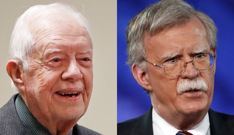 Jimmy Carter and John Bolton.