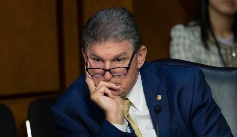 FILE - In this May 9, 2018 file photo, Sen. Joe Manchin, D-W.Va., is shown during a Senate Intelligence Committee hearing, on Capitol Hill in Washington.