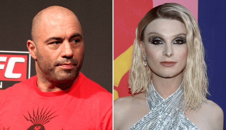 Podcast host Joe Rogan (left) and transgender influencer Dylan Mulvaney.