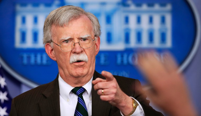 National security adviser John Bolton speaks to reporters during the daily press briefing in the Brady press briefing room at the White House in Washington, Tuesday, Nov. 27, 2018.
