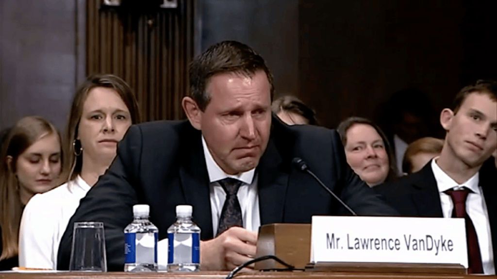 Trump judicial pick breaks down in tears at hearing