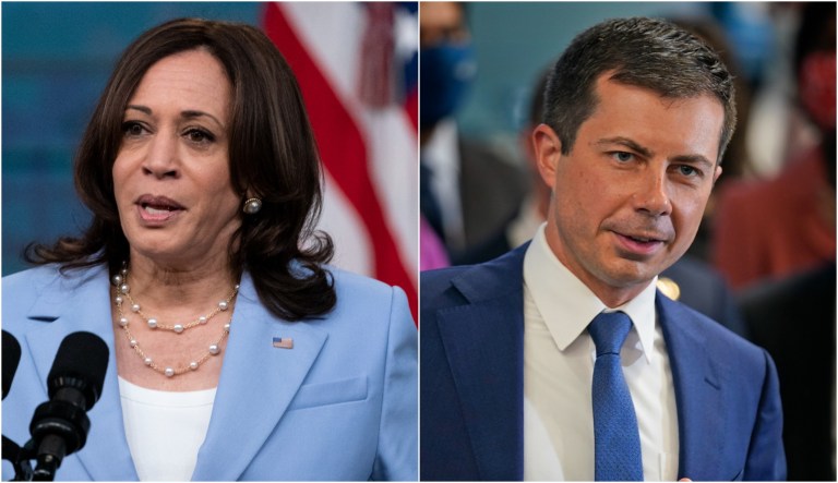 Kamala Harris and Pete Buttigieg.