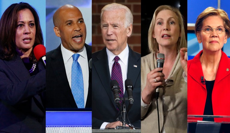 Kamala Harris Cory Booker Joe Biden Kirsten Gillibrand Elizabeth Warren.