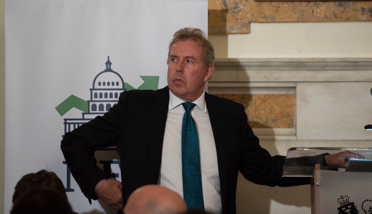 British Ambassador Kim Darroch hosts a National Economists Club event at the British Embassy in Washington, Friday, Oct. 20, 2017.