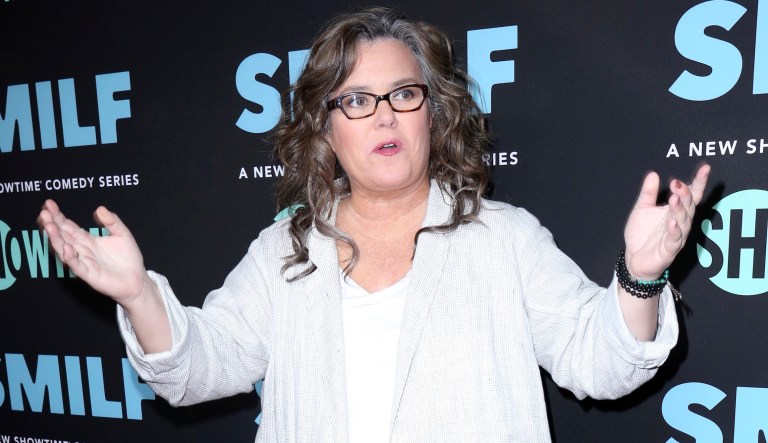 Rosie O'Donnell arrives at the LA Premiere of "SMILF" at the Harmony Gold Theater on Monday, Oct. 9, 2017, in Los Angeles. 