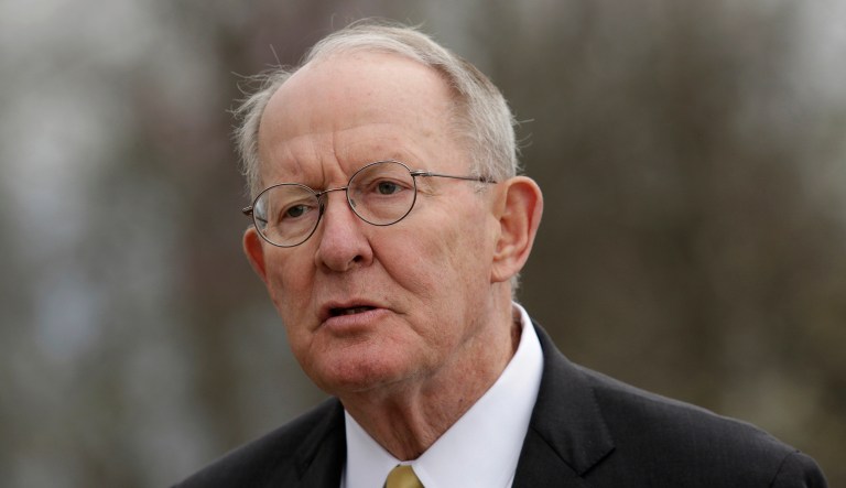 U.S. Sen. Lamar Alexander addresses the media during a visit to Point Park on Tuesday, April 3, 2018, in Lookout Mountain, Tenn. Sen. Alexander visited the park to push for a bill that he says will help address maintenance backlogs at federal parks llike the Point Park unit of the Chickamauga and Chattanooga National Military Park. 
