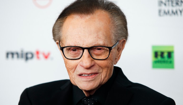 In this Nov. 20, 2017, file photo, Larry King attends the 45th International Emmy Awards at the New York Hilton, in New York. Former CNN talk show host King has been hospitalized with COVID-19 for more than a week, the news channel reported Saturday, Jan. 2, 2021. CNN reported the 87-year-old King contracted the coronavirus and was undergoing treatment at Cedars-Sinai Medical Center in Los Angeles.