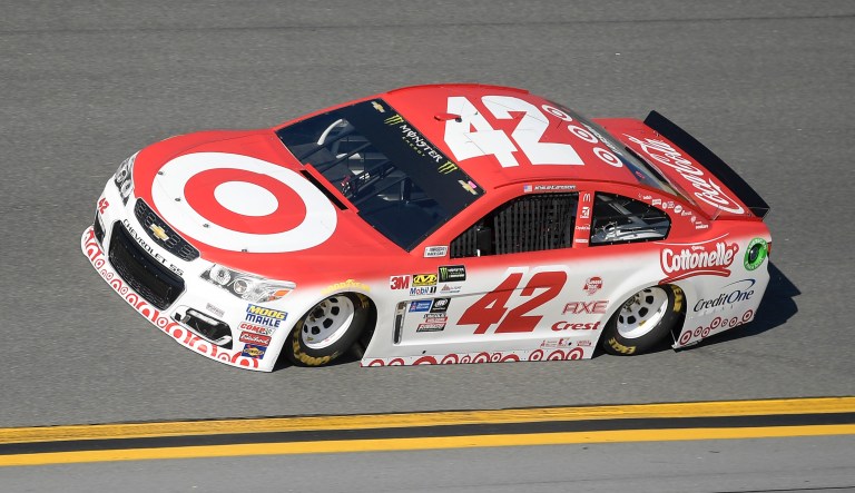 during a qualifying run for the NASCAR Daytona 500 auto race at Daytona International Speedway in Daytona Beach, Fla., Sunday, Feb. 19, 2017.
