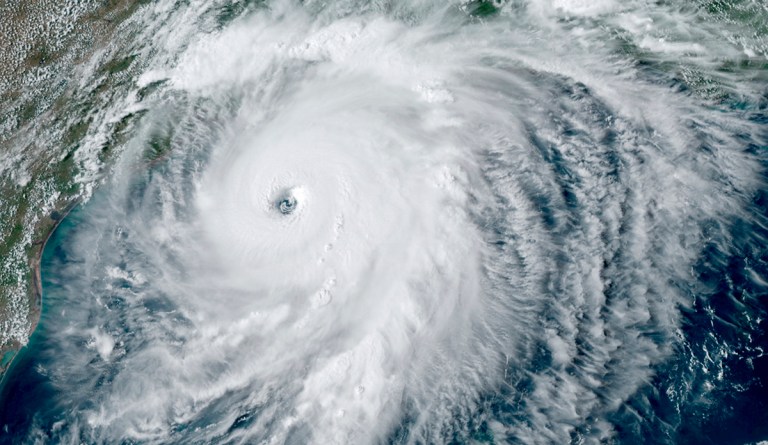 This GOES-16 GeoColor satellite image taken Wednesday, Aug. 26, 2020, at 4:50 p.m. EDT., and provided by NOAA, shows Hurricane Laura over the Gulf of Mexico. Hurricane Laura strengthened Wednesday into âan extremely dangerous Category 4 hurricane," The National Hurricane Center said.
Laura is expected to strike Wednesday night into Thursday morning along the Louisiana-Texas border. 