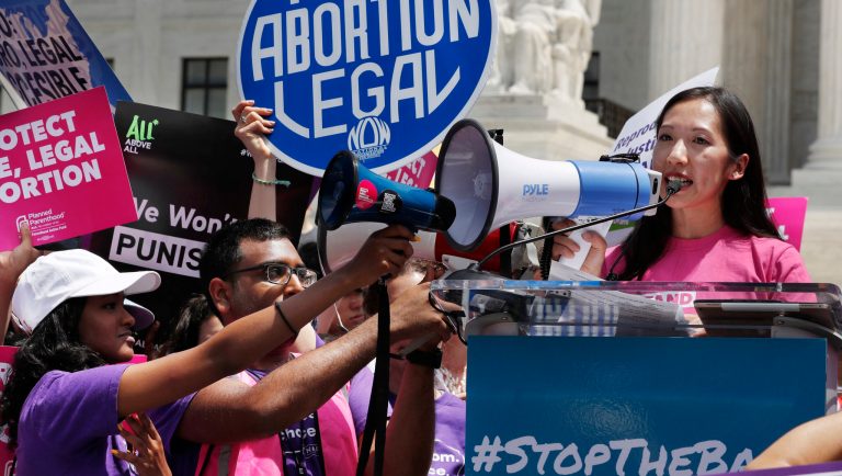 President of Planned Parenthood Leana Wen speaks during a protest against abortion bans, Tuesday, May 21, 2019, outside the Supreme Court in Washington. A coalition of dozens of groups held a National Day of Action to Stop the Bans, with other events planned throughout the week. 