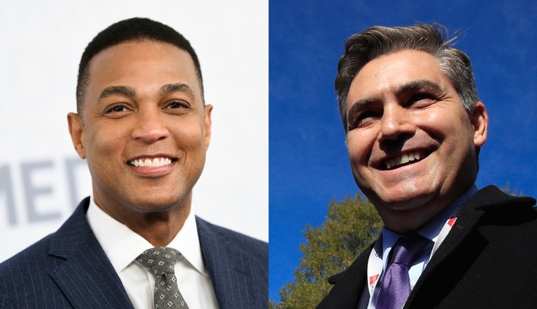 Jim Acosta (right) and Don Lemon (left) of CNN are shown.