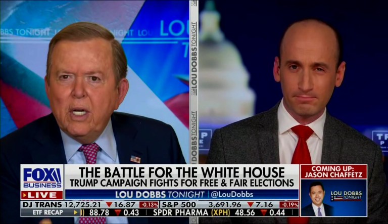 Lou Dobbs rages at Republicans not defending Trump election lawsuits in interview with Stephen Miller
