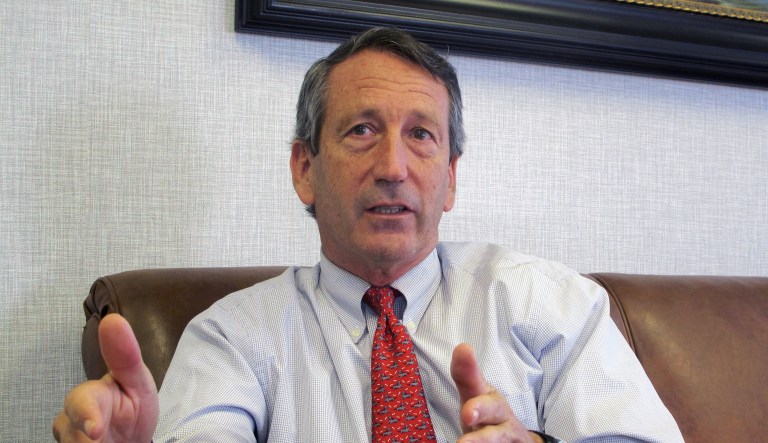 FILE - In this Dec. 18, 2013, file photo, U.S. Rep. Mark Sanford, R-S.C., discusses his first months back in Congress during an interview in Mount Pleasant, S.C. A spokesman for the South Carolina Law Enforcement Division said on Tuesday, July 12, 2016 that the agency is investigating after Sanford's niece's foot was apparently injured in an incident involving the congressman. An incident report said it happened on June 18, 2016 on a dock at the Sanford family farm near Beaufort, S.C.