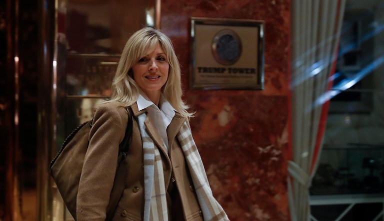 Marla Maples, former wife of President-elect Donald Trump, walks from the elevators at Trump Tower, Tuesday, Nov. 15, 2016, in New York.