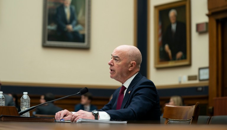 Homeland Security Secretary Alejandro Mayorkas testifies before the House Judiciary Committee, on Capitol Hill, Thursday, April 28, 2022, in Washington.                                                                                                                                                                