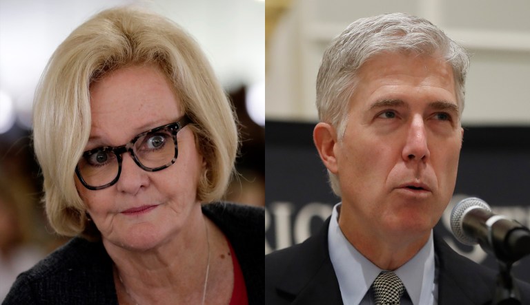 Claire McCaskill and Neil Gorsuch.