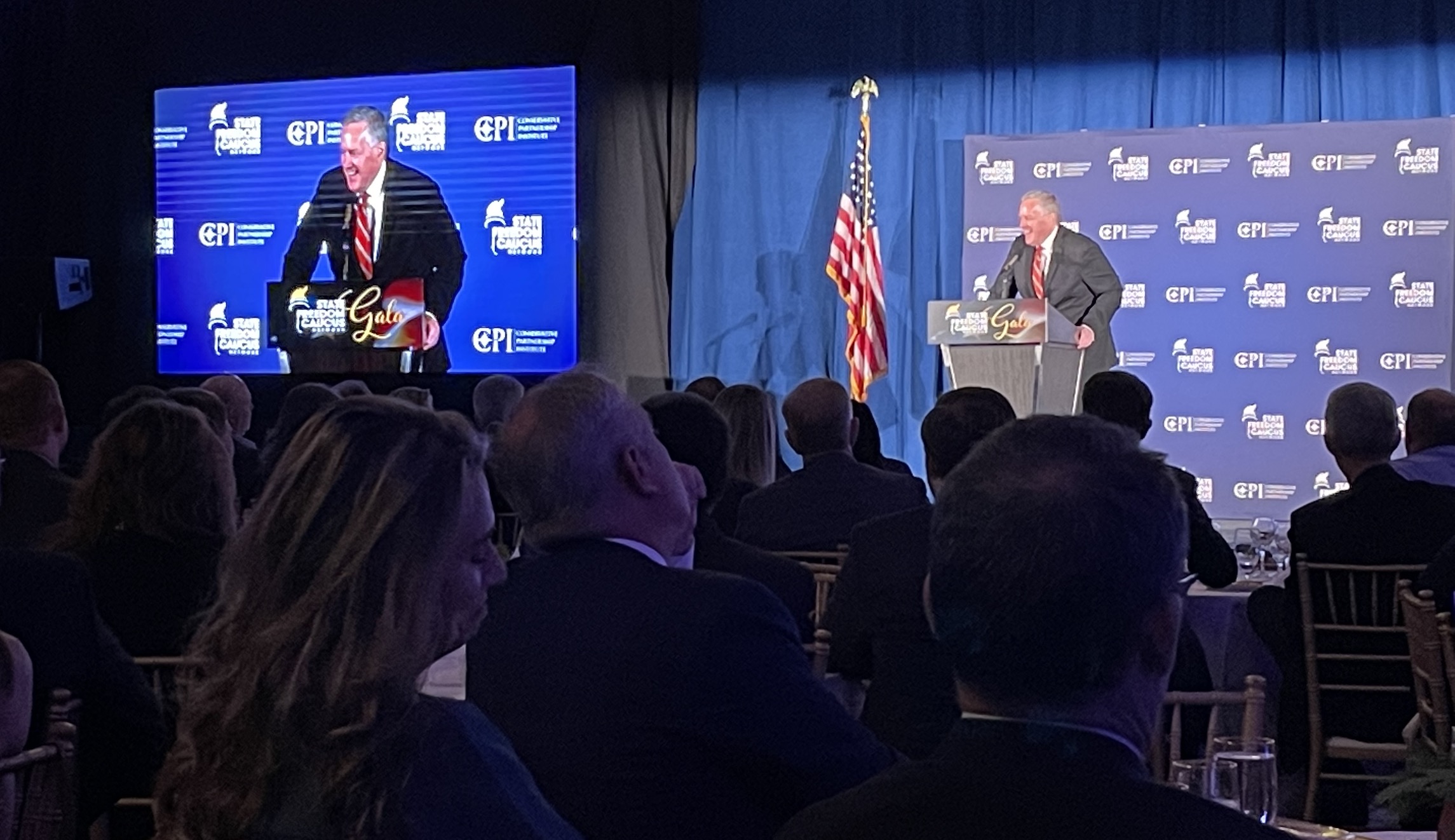 Defiant Meadows cracks text message joke, welcomed by conservatives ahead of contempt vote